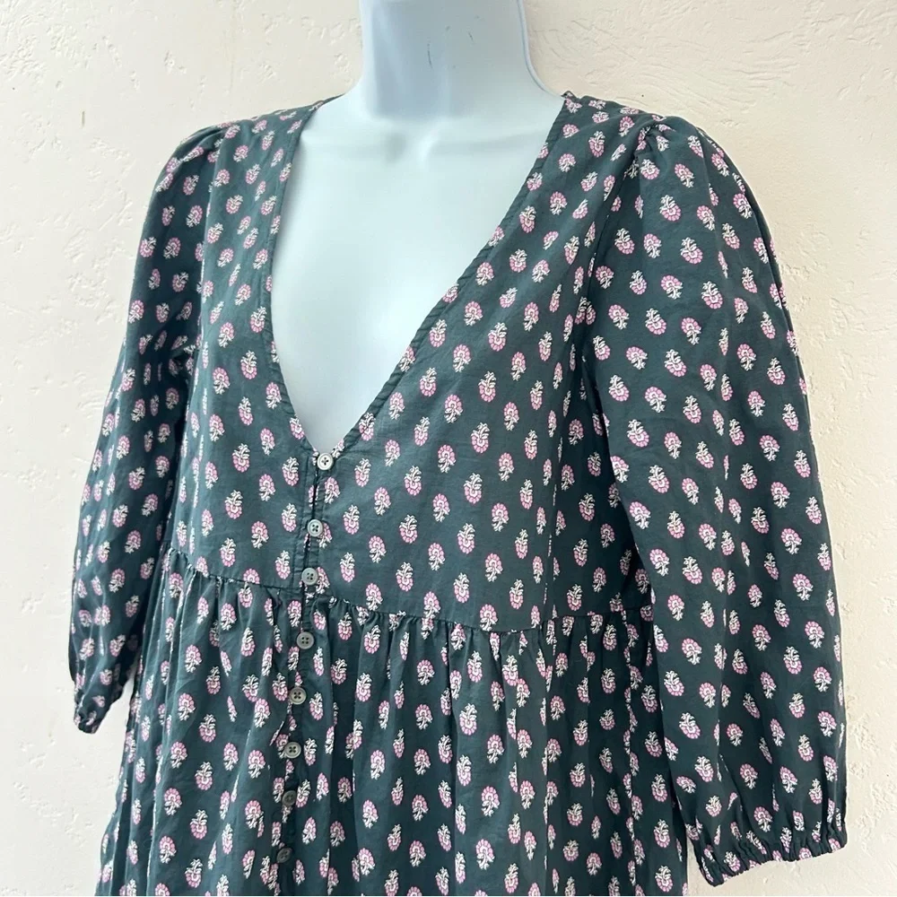 J CREW Cotton Voile Tiered Beach Dress In Best Buds Size XS - Picture 3 of 12